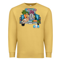 Antique Gold easter truck with gnome and rabbit Premium Sweatshirt - AdoDesignShop