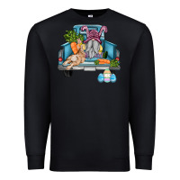 Black easter truck with gnome and rabbit Premium Sweatshirt - AdoDesignShop