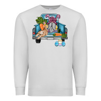 Dove Grey easter truck with gnome and rabbit Premium Sweatshirt - AdoDesignShop