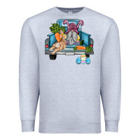Heather Grey easter truck with gnome and rabbit Premium Sweatshirt - AdoDesignShop