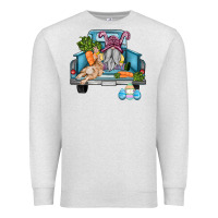 Oatmeal Heather easter truck with gnome and rabbit Premium Sweatshirt - AdoDesignShop
