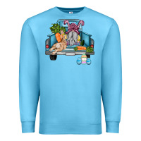 Ocean Blue easter truck with gnome and rabbit Premium Sweatshirt - AdoDesignShop