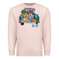 Pale Pink easter truck with gnome and rabbit Premium Sweatshirt - AdoDesignShop