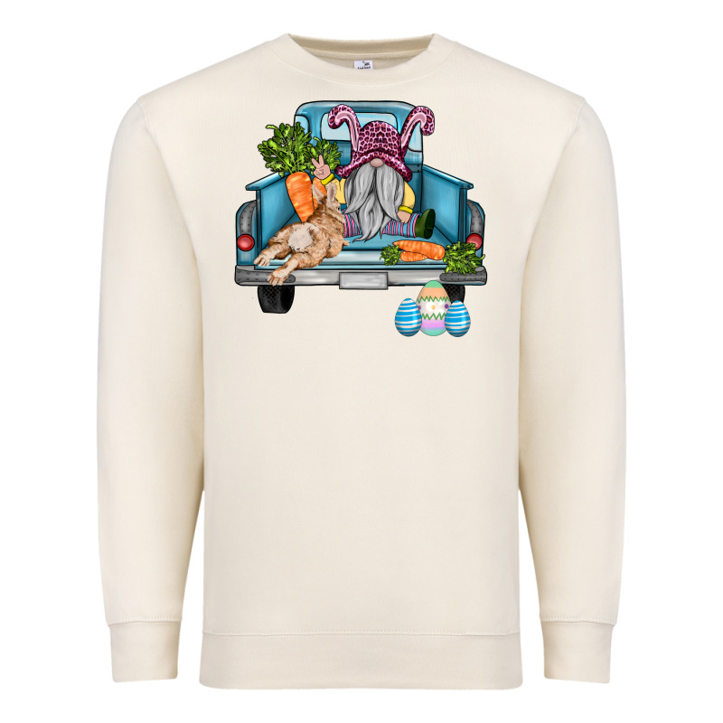 Easter Truck With Gnome And Rabbit Premium Sweatshirt by AdoDesignShop | Teevron