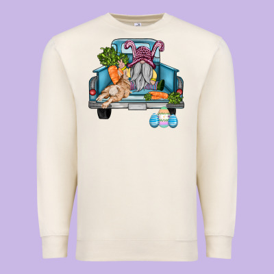 Easter Truck With Gnome And Rabbit Premium Sweatshirt Designed By Adodesignshop
