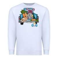 White easter truck with gnome and rabbit Premium Sweatshirt - AdoDesignShop