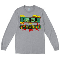 Heather Grey softball grandma with leopard Long Sleeve Tee - Zillion Design Studio