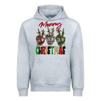 Heather Grey Merry Christmas skeleton hands Urban Hoodie - NancyCooperArtShop