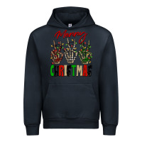 Navy Merry Christmas skeleton hands Urban Hoodie - NancyCooperArtShop