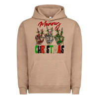 Pigment Burro Merry Christmas skeleton hands Urban Hoodie - NancyCooperArtShop