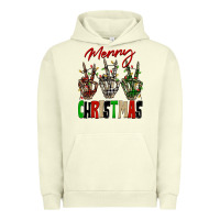 Pigment Pistachio Merry Christmas skeleton hands Urban Hoodie - NancyCooperArtShop