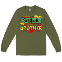 Army Green softball brother Long Sleeve Tee - Zillion Design Studio