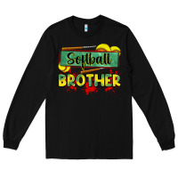 Black softball brother Long Sleeve Tee - Zillion Design Studio