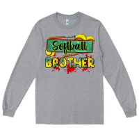 Heather Grey softball brother Long Sleeve Tee - Zillion Design Studio