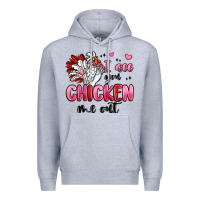 Heather Grey i see you chicken out Premium Hoodie - MaliasSmallBusiness