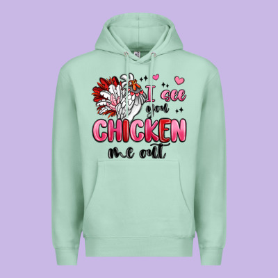 I See You Chicken Out Premium Hoodie Designed By Maliassmallbusiness