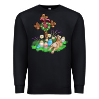 Black religious easter bunny cross Premium Sweatshirt - AdoDesignShop