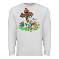 Dove Grey religious easter bunny cross Premium Sweatshirt - AdoDesignShop