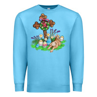 Ocean Blue religious easter bunny cross Premium Sweatshirt - AdoDesignShop