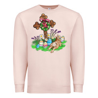Pale Pink religious easter bunny cross Premium Sweatshirt - AdoDesignShop