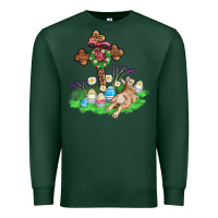 Sports Green religious easter bunny cross Premium Sweatshirt - AdoDesignShop