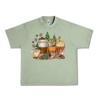 Oil Green coffee cups tiger with coffee beans Urban Heavy Tee - texasbilliewilder