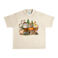 Sandshell coffee cups tiger with coffee beans Urban Heavy Tee - texasbilliewilder