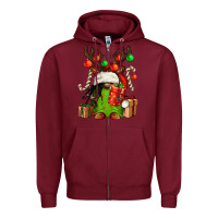 Burgundy christmas afro gnomes Zipper Hoodie - FaDigitalArtStudio