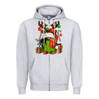 Heather Grey christmas afro gnomes Zipper Hoodie - FaDigitalArtStudio
