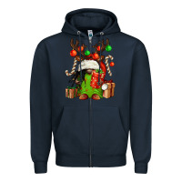 Navy christmas afro gnomes Zipper Hoodie - FaDigitalArtStudio