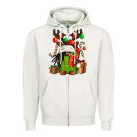 Oatmeal Heather christmas afro gnomes Zipper Hoodie - FaDigitalArtStudio