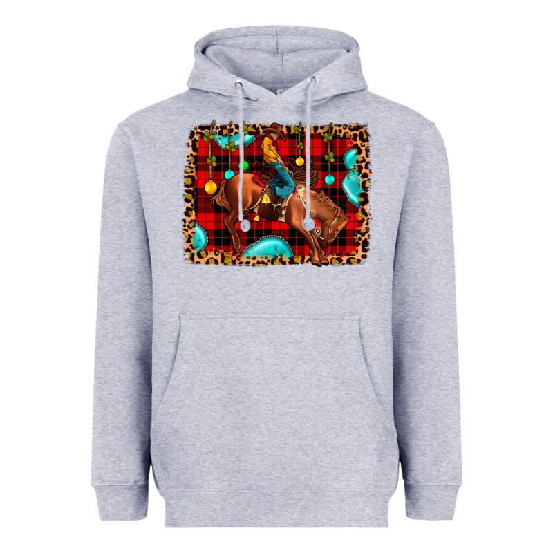 Christmas Rodeo Cowboy Heavyweight Hoodie by JahusDesignShop | Teevron