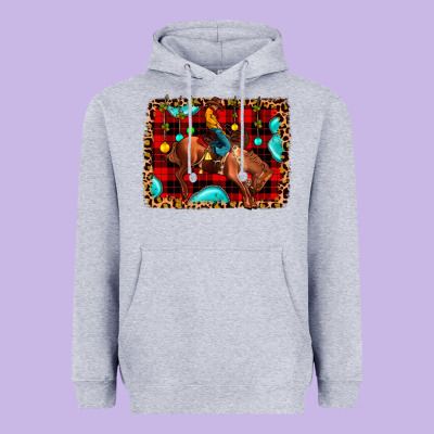 Christmas Rodeo Cowboy Heavyweight Hoodie Designed By Jahusdesignshop