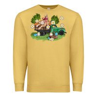 Antique Gold easter truck with bunny Premium Sweatshirt - AdoDesignShop