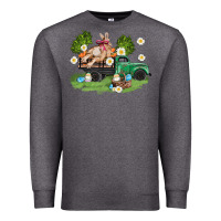 Charcoal Heather easter truck with bunny Premium Sweatshirt - AdoDesignShop
