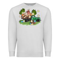 Dove Grey easter truck with bunny Premium Sweatshirt - AdoDesignShop