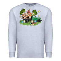 Heather Grey easter truck with bunny Premium Sweatshirt - AdoDesignShop