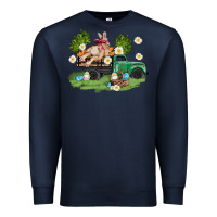Navy easter truck with bunny Premium Sweatshirt - AdoDesignShop