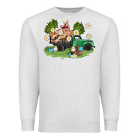Oatmeal Heather easter truck with bunny Premium Sweatshirt - AdoDesignShop