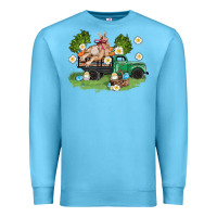 Ocean Blue easter truck with bunny Premium Sweatshirt - AdoDesignShop