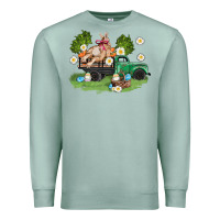 Seafoam easter truck with bunny Premium Sweatshirt - AdoDesignShop