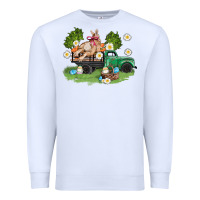 White easter truck with bunny Premium Sweatshirt - AdoDesignShop