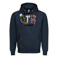 Navy otr Zipper Hoodie - CowhideDigitalArt