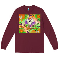 Burgundy spooky season Long Sleeve Tee - texasbilliewilder