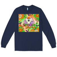 Navy spooky season Long Sleeve Tee - texasbilliewilder