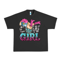 Pigment Black cow girl Urban Heavy Tee - texasbilliewilder