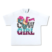 White cow girl Urban Heavy Tee - texasbilliewilder