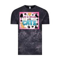 Cloud Black life is better with cats Vintage Tee - MaliasSmallBusiness