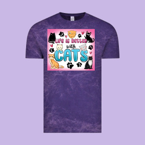 Life Is Better With Cats Vintage Tee Designed By Maliassmallbusiness