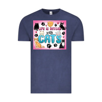 Vintage Denim life is better with cats Vintage Tee - MaliasSmallBusiness